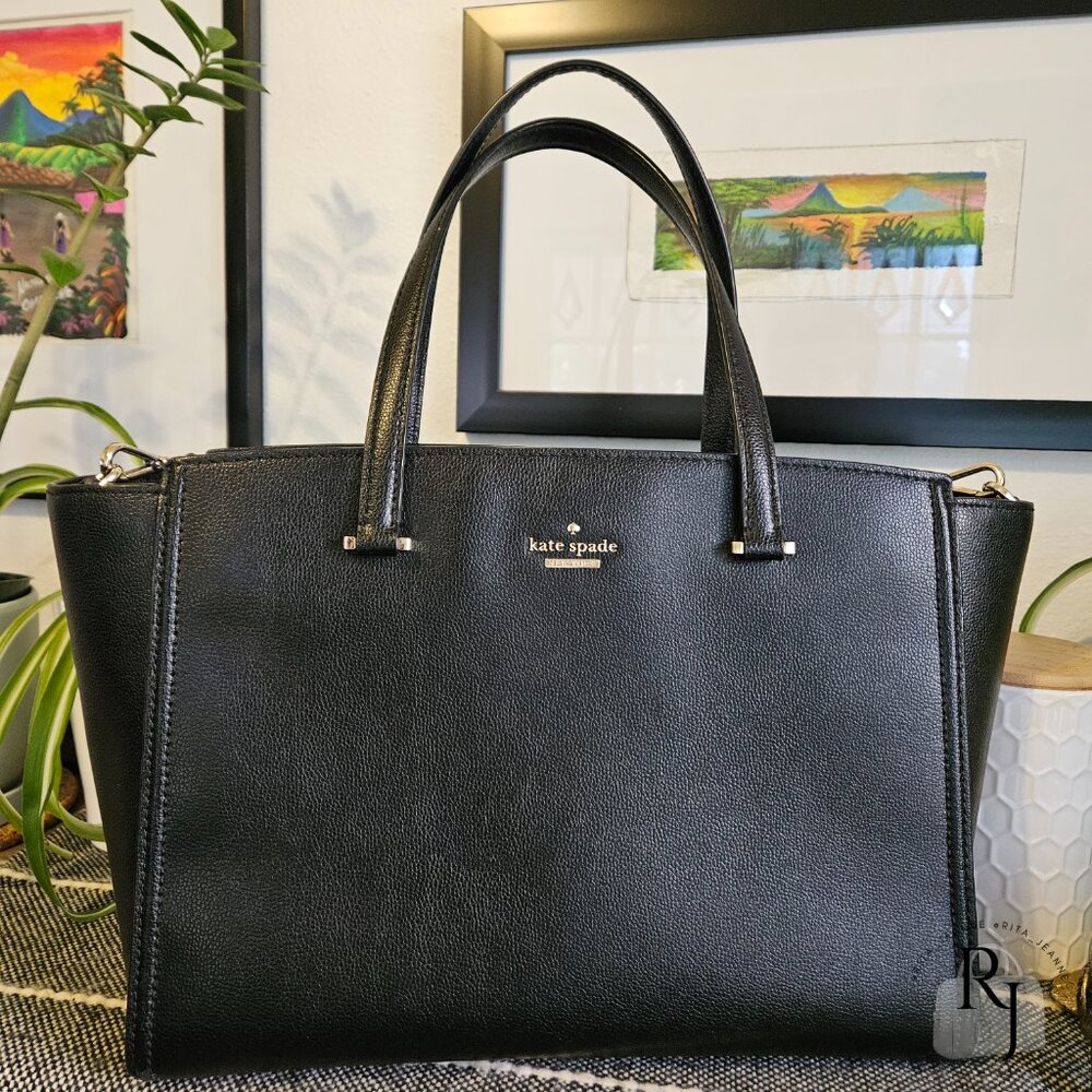 Kate Spade Patterson Drive Geraldine Tote Satchel – Black Leather